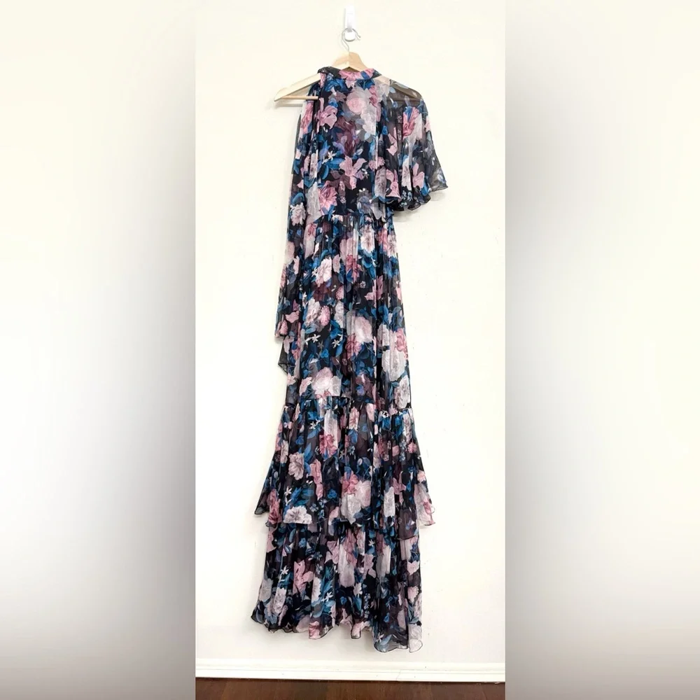 NWT ERDEM Natalina One-sleeve Silk-voile Floral Gown in Pink Dust Bouquet Sz 6 - Picture 9 of 17